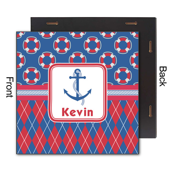 Buoy & Argyle Print 12x12 Wood Print - Front & Back View