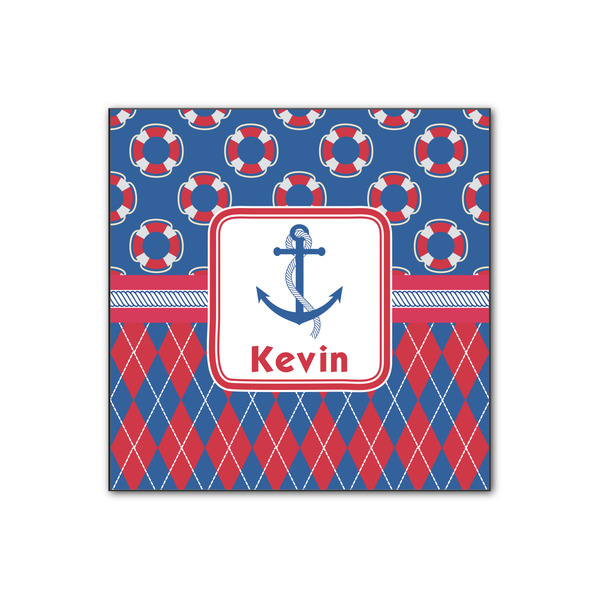 Custom Buoy & Argyle Print Wood Print - 12x12 (Personalized)