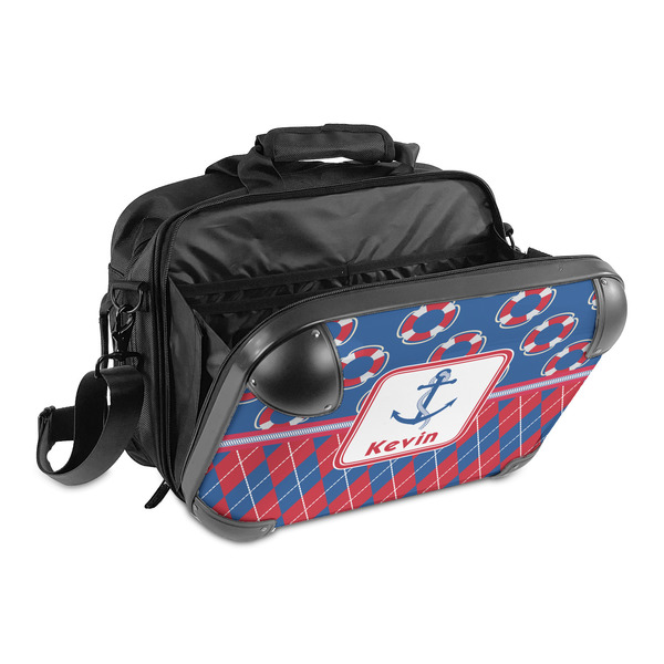 Buoy & Argyle Print 15" Hard Shell Briefcase - Open