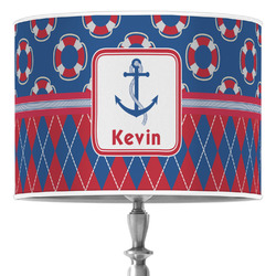 Buoy & Argyle Print 16" Drum Lamp Shade - Poly-film (Personalized)