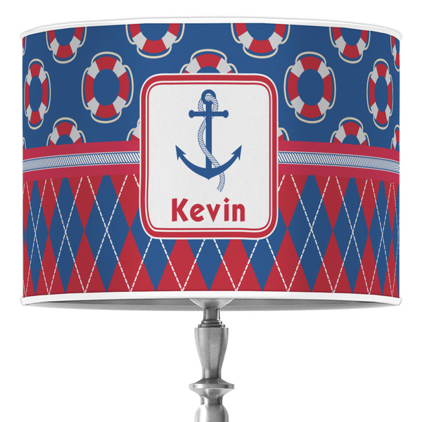 Custom Buoy & Argyle Print Drum Lamp Shade (Personalized)