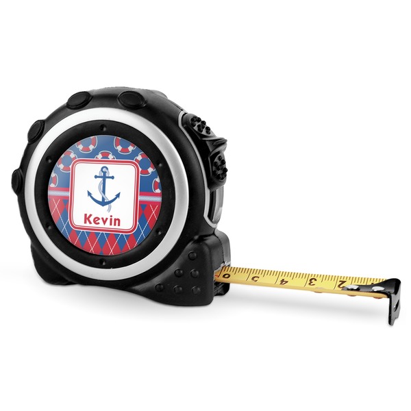 Buoy & Argyle Print 16 Foot Black & Silver Tape Measures - Front