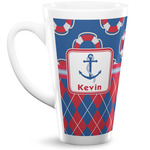 Buoy & Argyle Print Latte Mug (Personalized)