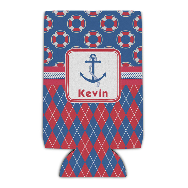 Custom Buoy & Argyle Print Can Cooler (Personalized)