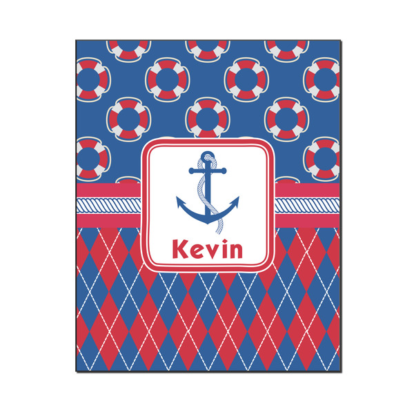 Custom Buoy & Argyle Print Wood Print - 16x20 (Personalized)