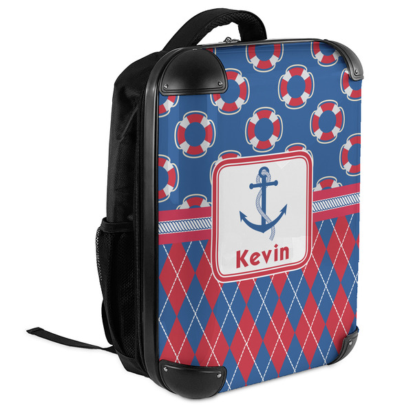 Buoy & Argyle Print 18" Hard Shell Backpacks - ANGLED VIEW