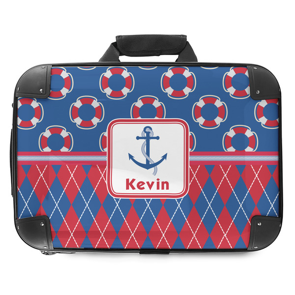 Custom Buoy & Argyle Print Hard Shell Briefcase - 18" (Personalized)