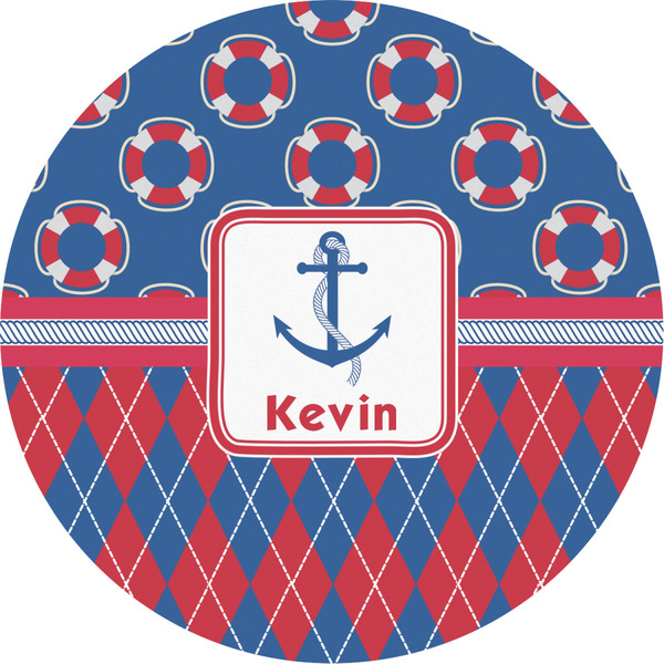Custom Buoy & Argyle Print Multipurpose Round Labels - 2" (Personalized)