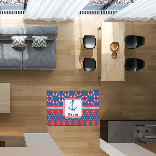 Buoy & Argyle Print 2'x3' Indoor Area Rugs - IN CONTEXT