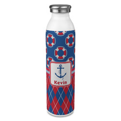 Buoy & Argyle Print 20oz Stainless Steel Water Bottle - Full Print (Personalized)