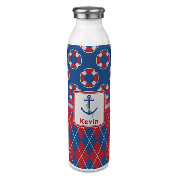 Custom Buoy & Argyle Print 20oz Stainless Steel Water Bottle - Full Print (Personalized)