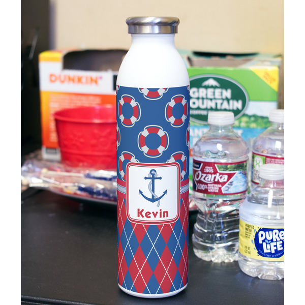 Buoy & Argyle Print 20oz Water Bottles - Full Print - In Context