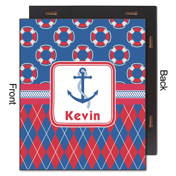 Buoy & Argyle Print 20x24 Wood Print - Front & Back View