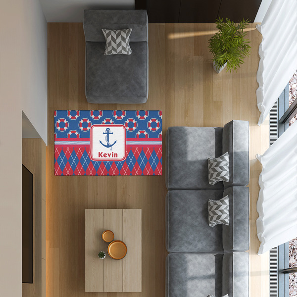 Buoy & Argyle Print 3'x5' Indoor Area Rugs - IN CONTEXT
