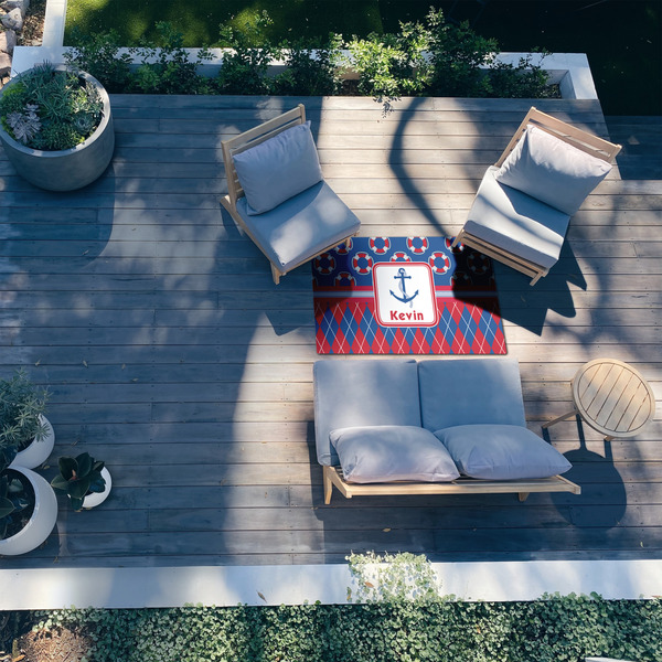 Buoy & Argyle Print 3'x5' Patio Rug - In Context