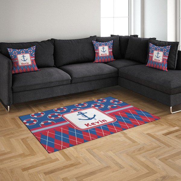 Buoy & Argyle Print 4'x6' Indoor Area Rugs - IN CONTEXT
