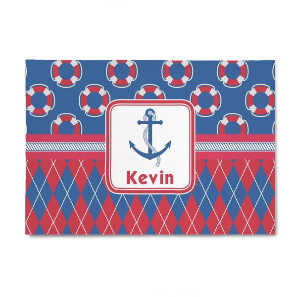 Custom Buoy & Argyle Print 4' x 6' Indoor Area Rug (Personalized)