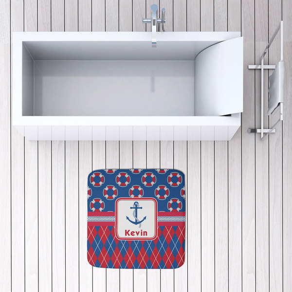 Buoy & Argyle Print 48x48 Foam Memory Mat - LIFESTYLE