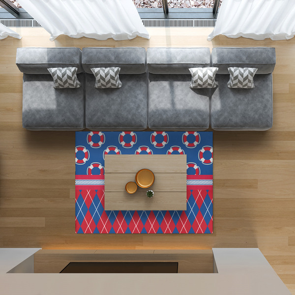 Buoy & Argyle Print 5'x7' Indoor Area Rugs - IN CONTEXT