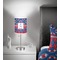 Buoy & Argyle Print 7 inch drum lamp shade - in room