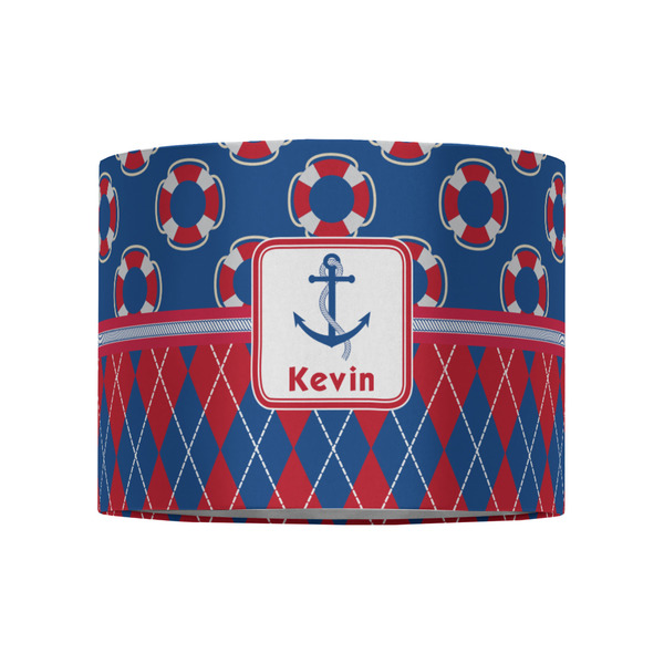 Buoy & Argyle Print 8" Drum Lampshade - FRONT (Fabric)