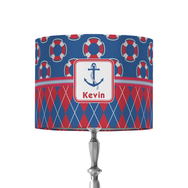 Custom Buoy & Argyle Print 8" Drum Lamp Shade - Fabric (Personalized)