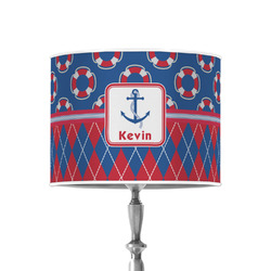 Buoy & Argyle Print 8" Drum Lamp Shade - Poly-film (Personalized)