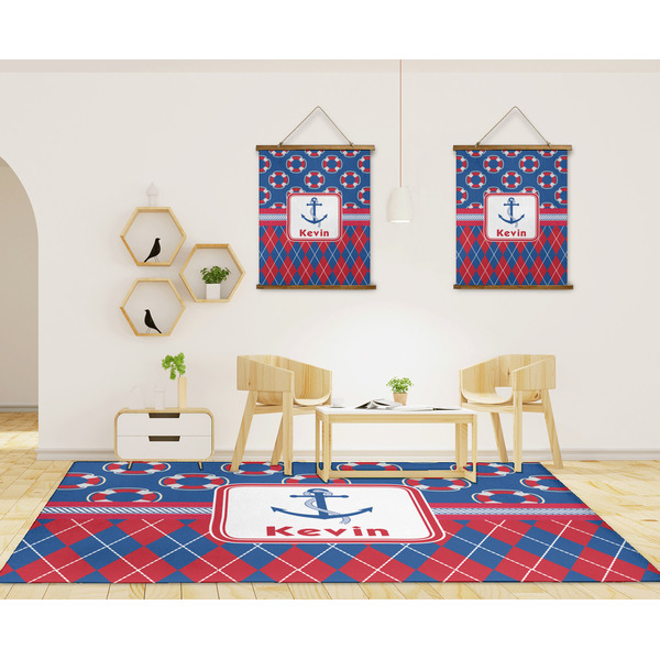Buoy & Argyle Print 8'x10' Indoor Area Rugs - IN CONTEXT
