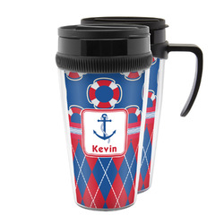 Buoy & Argyle Print Acrylic Travel Mug (Personalized)