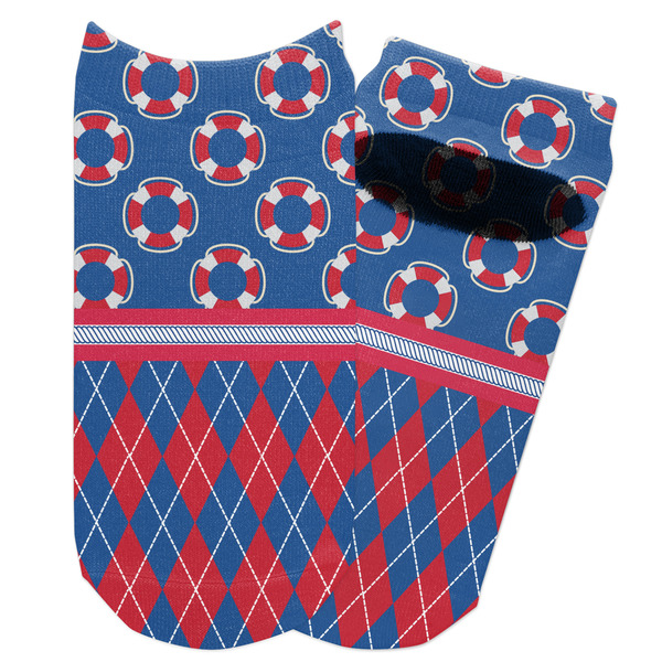 Custom Buoy & Argyle Print Adult Ankle Socks