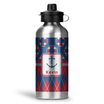 Buoy & Argyle Print Water Bottle - Aluminum - 20 oz (Personalized)