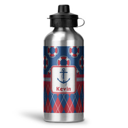 Buoy & Argyle Print Water Bottles - 20 oz - Aluminum (Personalized)