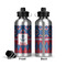 Buoy & Argyle Print Aluminum Water Bottle - Front and Back