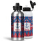 Buoy & Argyle Print Aluminum Water Bottles - MAIN (white &silver)
