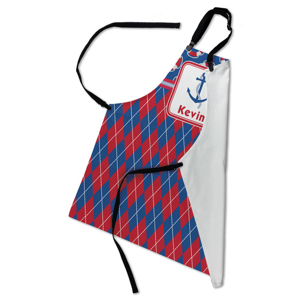 Buoy & Argyle Print Apron - Folded
