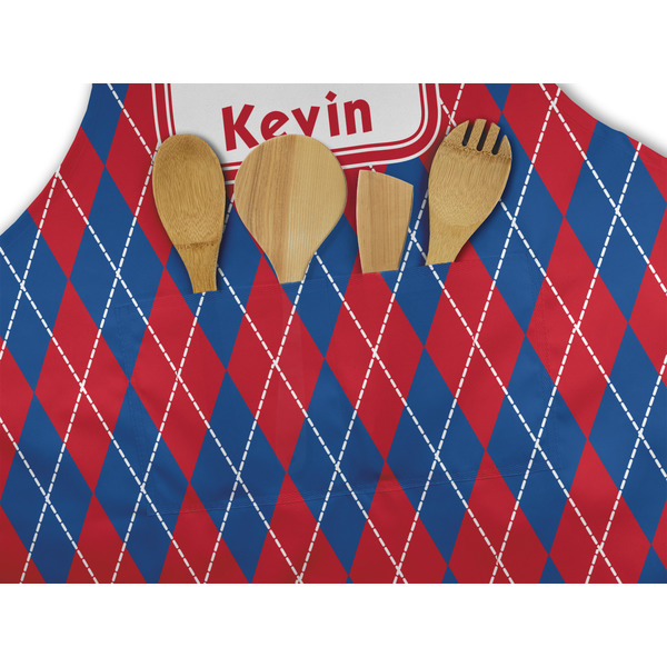 Buoy & Argyle Print Apron - Pocket Detail with Props