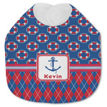 Buoy & Argyle Print Jersey Knit Baby Bib w/ Name or Text