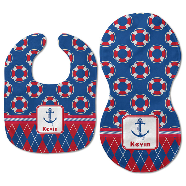 Buoy & Argyle Print Baby Bib & Burp Set - Approval (new bib & burp)