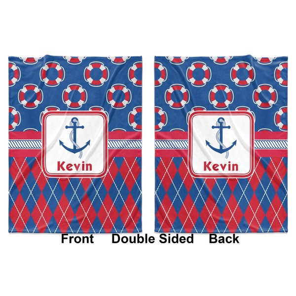 Buoy & Argyle Print Baby Blanket (Double Sided - Printed Front and Back)