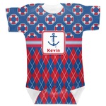 Buoy & Argyle Print Baby Bodysuit 3-6 (Personalized)