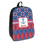 Buoy & Argyle Print Kids Backpack (Personalized)