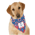 Buoy & Argyle Print Dog Bandana Scarf w/ Name or Text