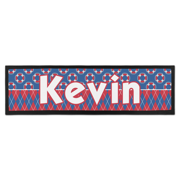 Custom Buoy & Argyle Print Bar Mat - Large (Personalized)