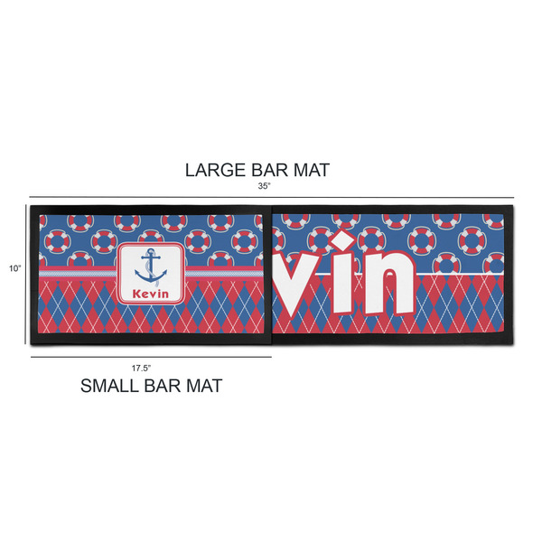 Buoy & Argyle Print Bar Mats - Sizing Chart