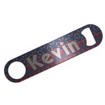 Buoy & Argyle Print Bar Bottle Opener - Silver w/ Name or Text