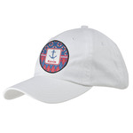 Buoy & Argyle Print Baseball Cap - White (Personalized)