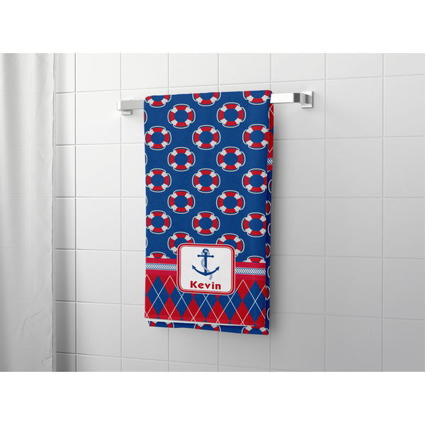 Buoy & Argyle Print Bath Towel - LIFESTYLE