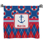 Buoy & Argyle Print Bath Towel (Personalized)