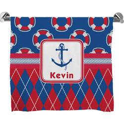 Buoy & Argyle Print Bath Towel (Personalized)