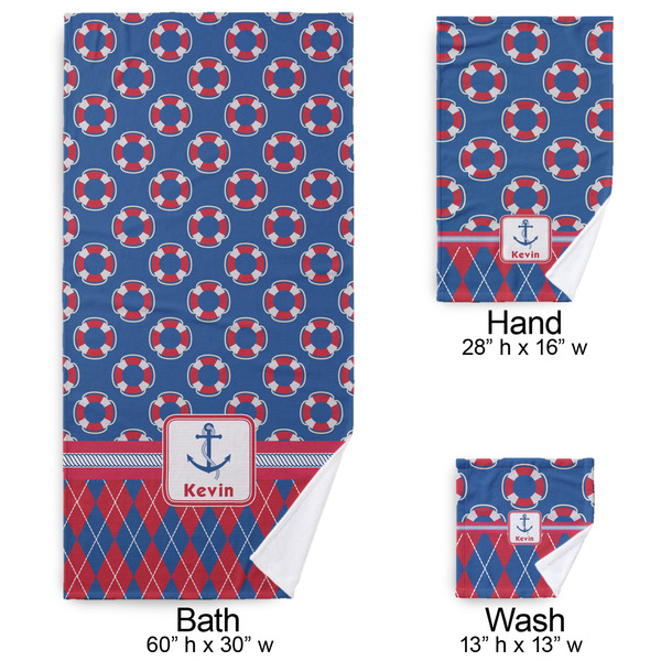 Buoy & Argyle Print Bath Towel Sets - 3-piece - Approval